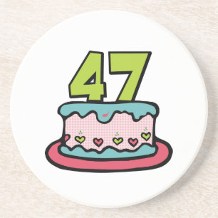 47 Year Old Birthday Cake Coaster