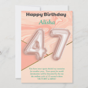 47 year old girls Happy Birthday card