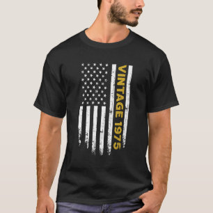 47 Year Old Vintage 1975 American Flag 47th Birth T-Shirt