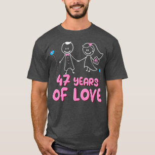 47 Years Of Love Couples 47th Wedding Anniversary T-Shirt