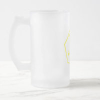 47cl frosted glass mug with our yellow bee logo