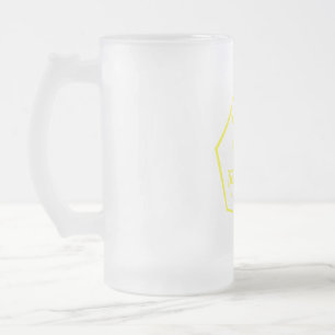 47cl frosted glass mug with our yellow bee logo