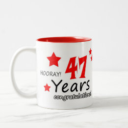 47th anniversary, 47 Years Wedding Anniversaries Two-Tone Coffee Mug