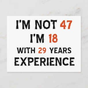 47th birthday designs postcard