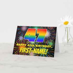 47th Birthday: Fun, Colourful Celebratory Firework Card