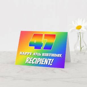 47th Birthday: Multicolored Rainbow Pattern # 47 Card