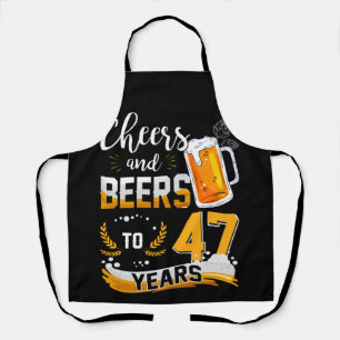 47th Birthday Party Cheers And Beers To 47 Years Apron