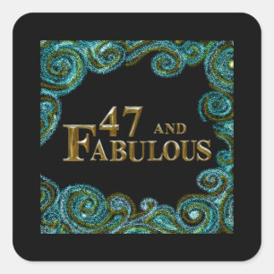 47th Birthday Square Sticker
