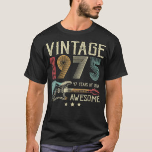 47th Birthday Womens Mens Vintage Awesome 1975 Gui T-Shirt