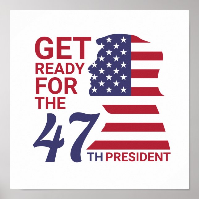 47th President, American Trump Flag Poster (Front)