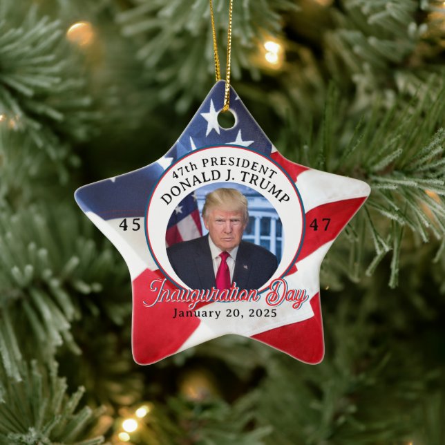 47th President Donald J. Trump Inauguration Day Ceramic Tree Decoration (Tree)