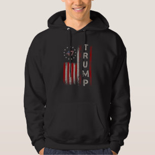47th President Donald Trump 47 USA American Flag Hoodie