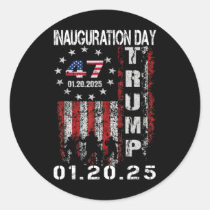 47th President Donald Trump Inauguration Day 2025 Classic Round Sticker