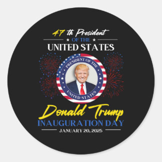 47th President Donald Trump Inauguration Day 2025 Classic Round Sticker
