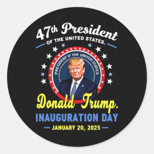 47th President Donald Trump Inauguration Day  Classic Round Sticker