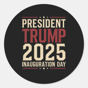 47th President Donald Trump Inauguration Day Patri Classic Round Sticker