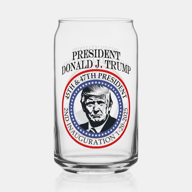 47th President Donald Trump Inauguration Keepsake Can Glass (Front)