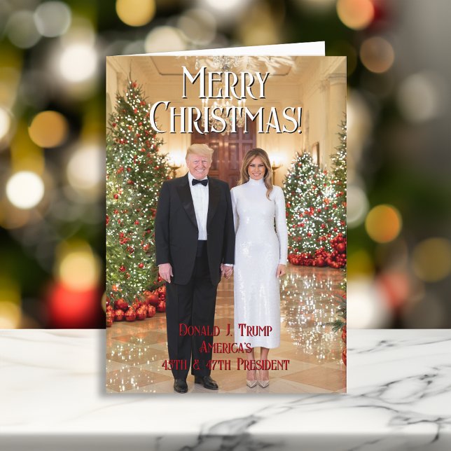 47th President Donald Trump Melania 2024 Christmas Holiday Card (donald trump 2024 christmas cards)