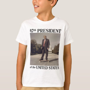47th President Donald Trump On Skateboard  T-Shirt