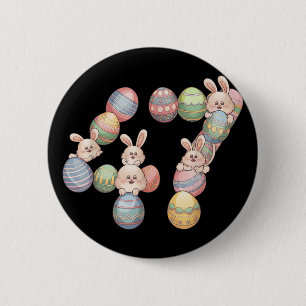 47th President Easter Donald Trump 47 Eggs Bunny 6 Cm Round Badge