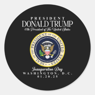 47th President Inauguration Day Jan 20th 2025 Trum Classic Round Sticker