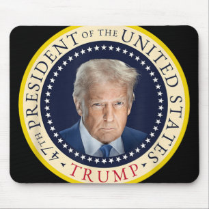 47th President Trump Official Portrait Seal 4th Of Mouse Mat