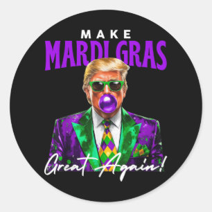 47th President Trump Pop Art Mardi Gras New Orlean Classic Round Sticker