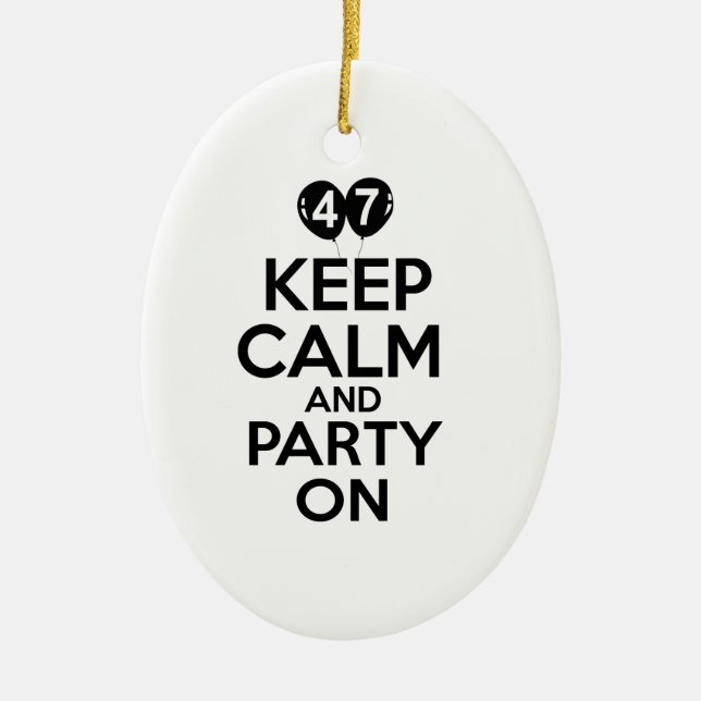 47th year old birthday designs ceramic tree decoration (Front)