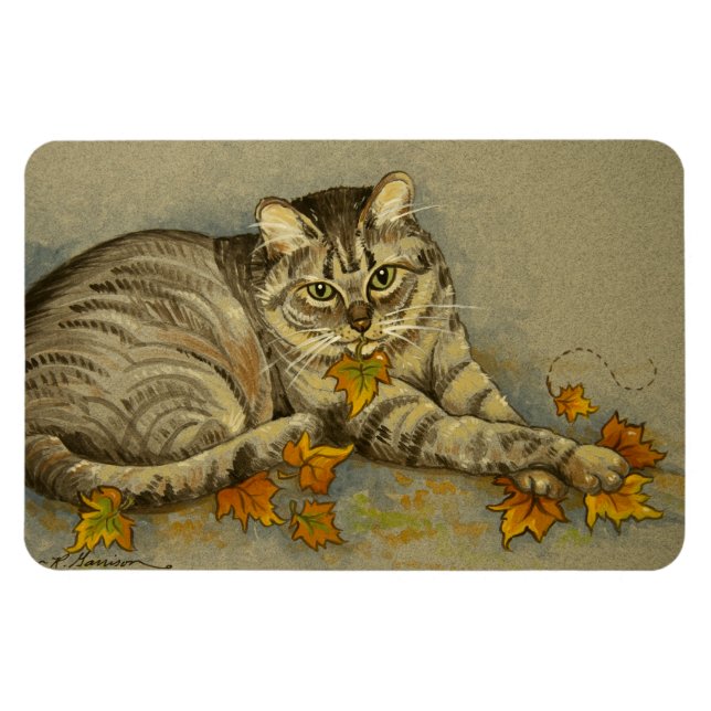 4872 Autumn Cat Magnet (Horizontal)