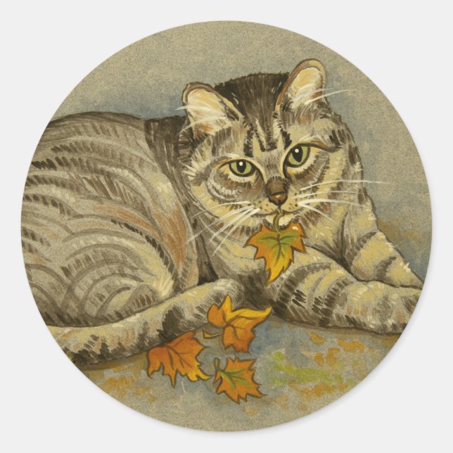 4872 Autumn Cat Stickers (Front)