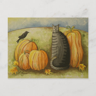 4874 Harvest Cat Postcard