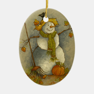 4878 Harvest Snowman Halloween Ornament