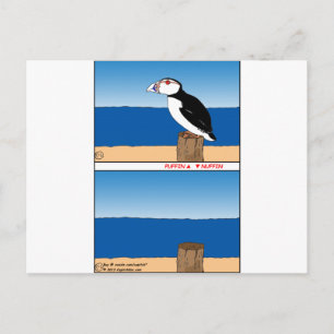 487 Puffin cartoon Postcard