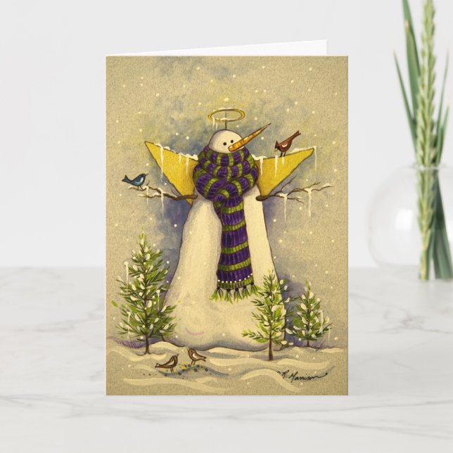 4881 Snow Angel & Birds Birthday Card (Front)