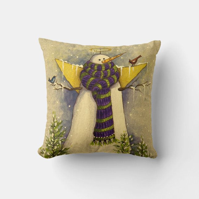 4881 Snow Angel & Birds Christmas Cushion (Front)