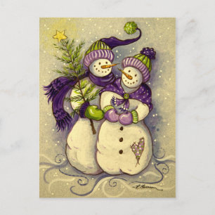 4882 Snowmen Christmas Holiday Postcard
