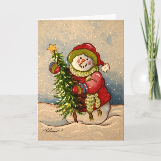 4889 Snowman Christmas Holiday Card (Front)