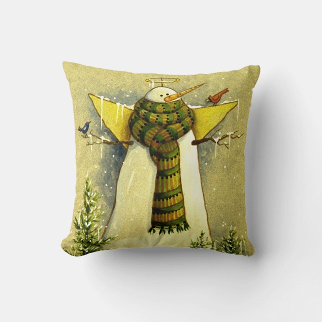 4894 Snow Angel & Birds Christmas Cushion (Front)