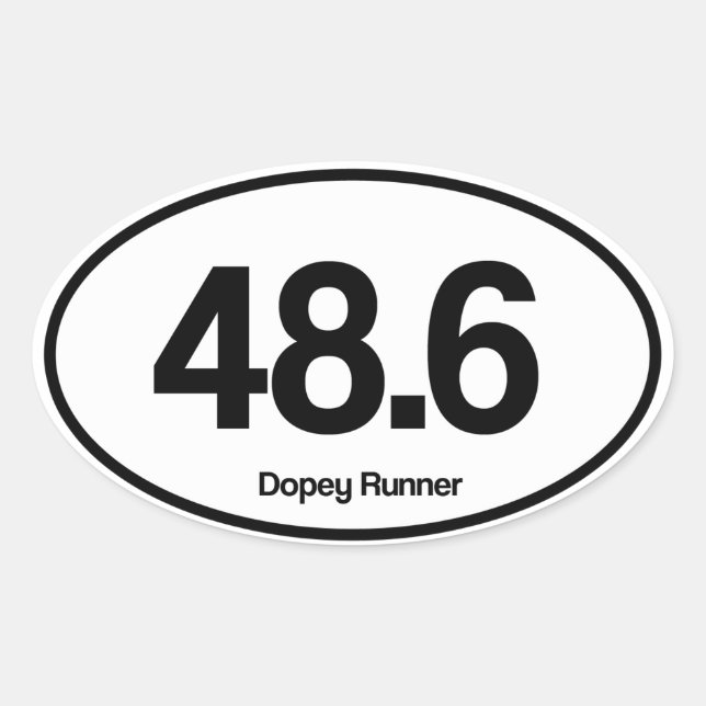 48.6 Dopey Runner Oval Sticker (Front)