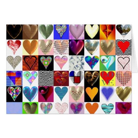 48 Hearts on a Greeting Card
