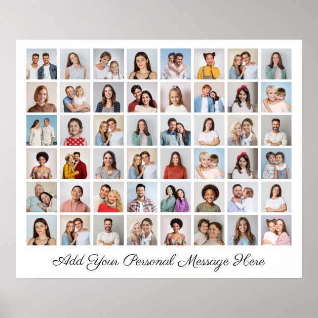 48 Photo Collage Add Your Own Greeting  Poster (Front)