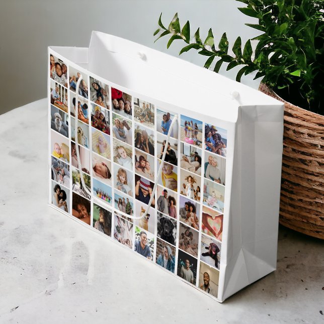 48 Photo Collage Template Make Your Own Fun Large Gift Bag (48 Photo Collage Template Make Your Own Fun Large Gift Bag from Ricaso. Add your own photographs.)