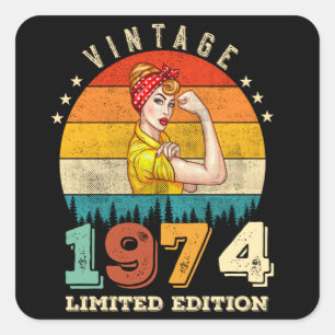 48 Year Old 1974 Vintage 48th Birthday Gifts women Square Sticker