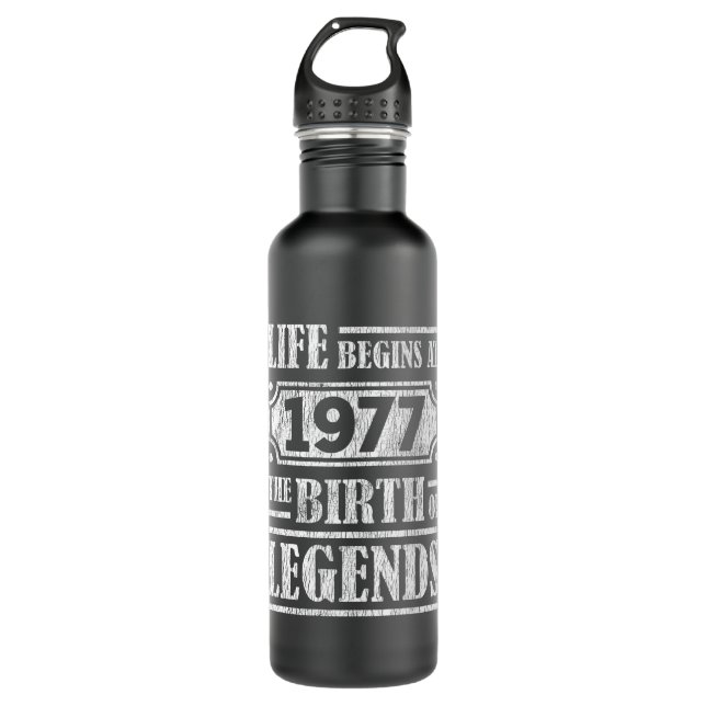 48 Year Old 1977 Birth Of Legend 48th Birthday 710 Ml Water Bottle (Front)
