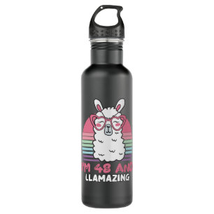 48 Year Old Bday Llamazing Llama 48th Birthday 710 Ml Water Bottle