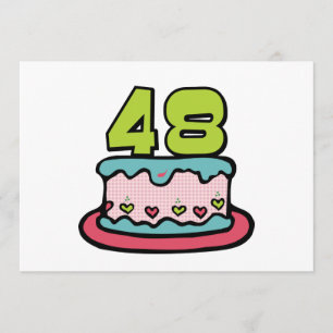 48 Year old Birthday Cake Card