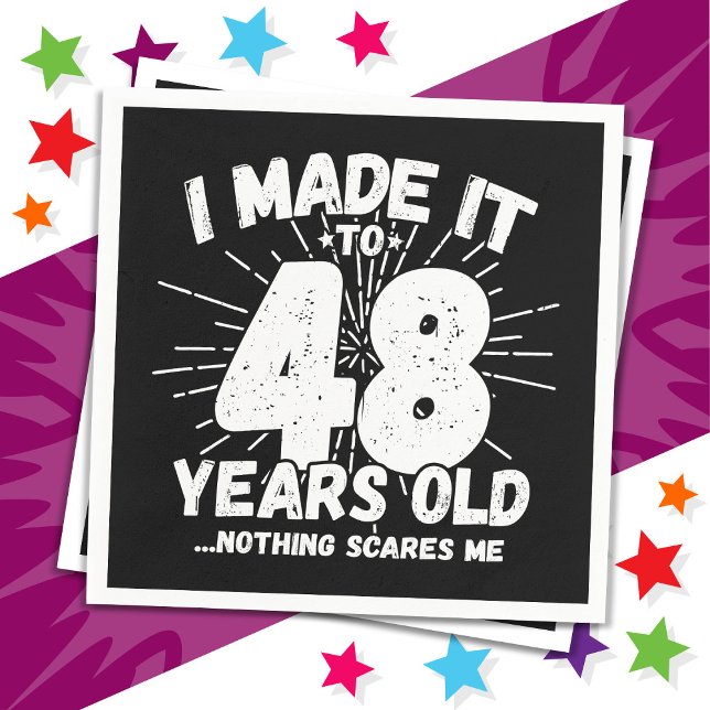48 Year Old Sarcastic Meme Funny 48th Birthday Napkin (Creator Uploaded)
