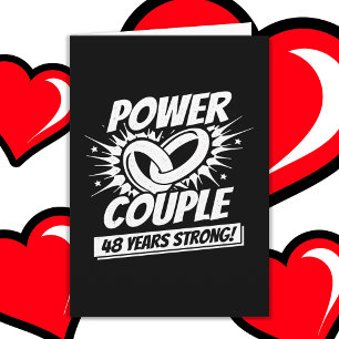 48 Years Comic Super Power Couple 48th Anniversary Card
