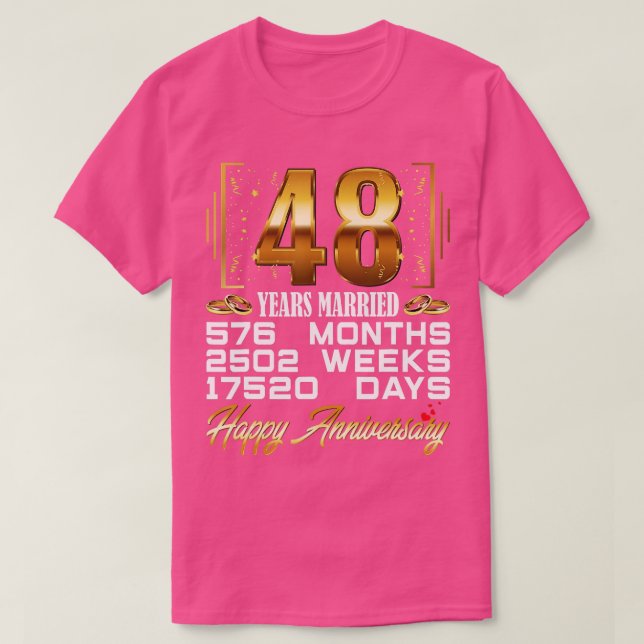 48 Years Married  Funny 48th Wedding Anniversary  T-Shirt (Design Front)