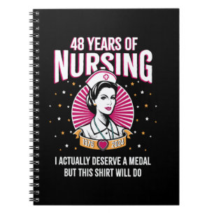 48 Years of Nursing Deserving a Medal Nurse Annive Notebook